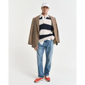 GANT Evening Blue Barstriped Polo Sweater